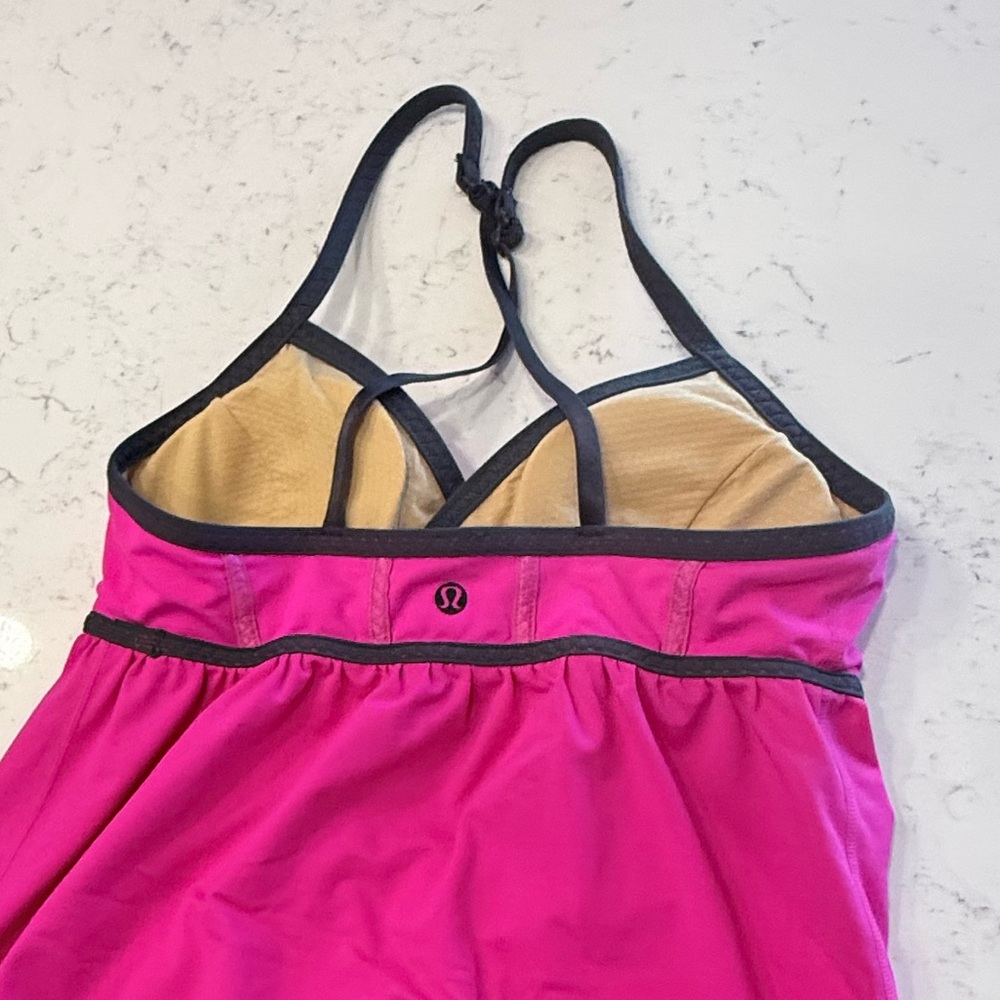 Lululemon No Limits Tank – Size 4 – Hot Pink w/ Black Trim